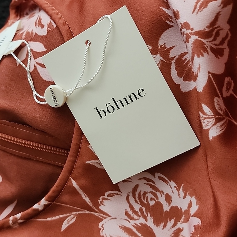 New bohme Rust Floral Maxi Dress, NWT, Size Large - Picture 7 of 11